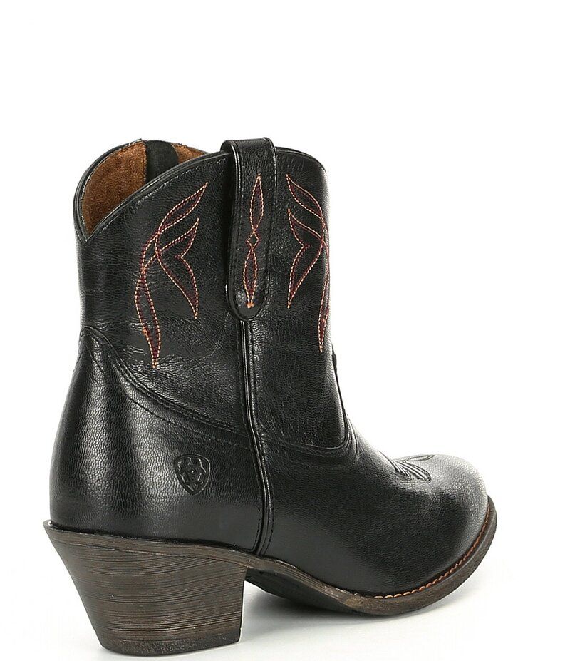 アリアト レディース シューズ ブーツ・レインブーツ レザー ヒール Ariat Darlin Short Leather Block Heel Western Boots Old Black ブラッ