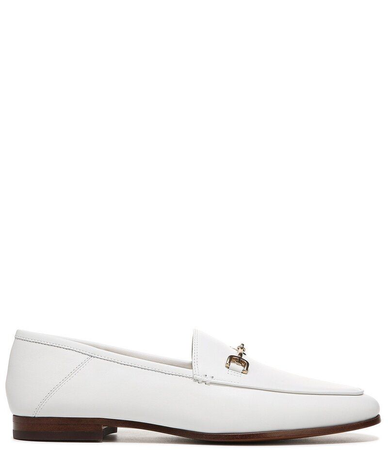 サムエデルマン レディース シューズ スリッポン・ローファー レザー ローファー Sam Edelman Loraine Leather Bit Buckle Flat Loafers White ホ