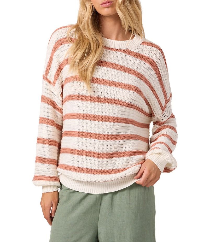オニール レディース アウター ニット・セーター セーター ニット ONeill Kirsley YarnDyed Striped Long Sleeve Oversized Knit Sweater 8,985円