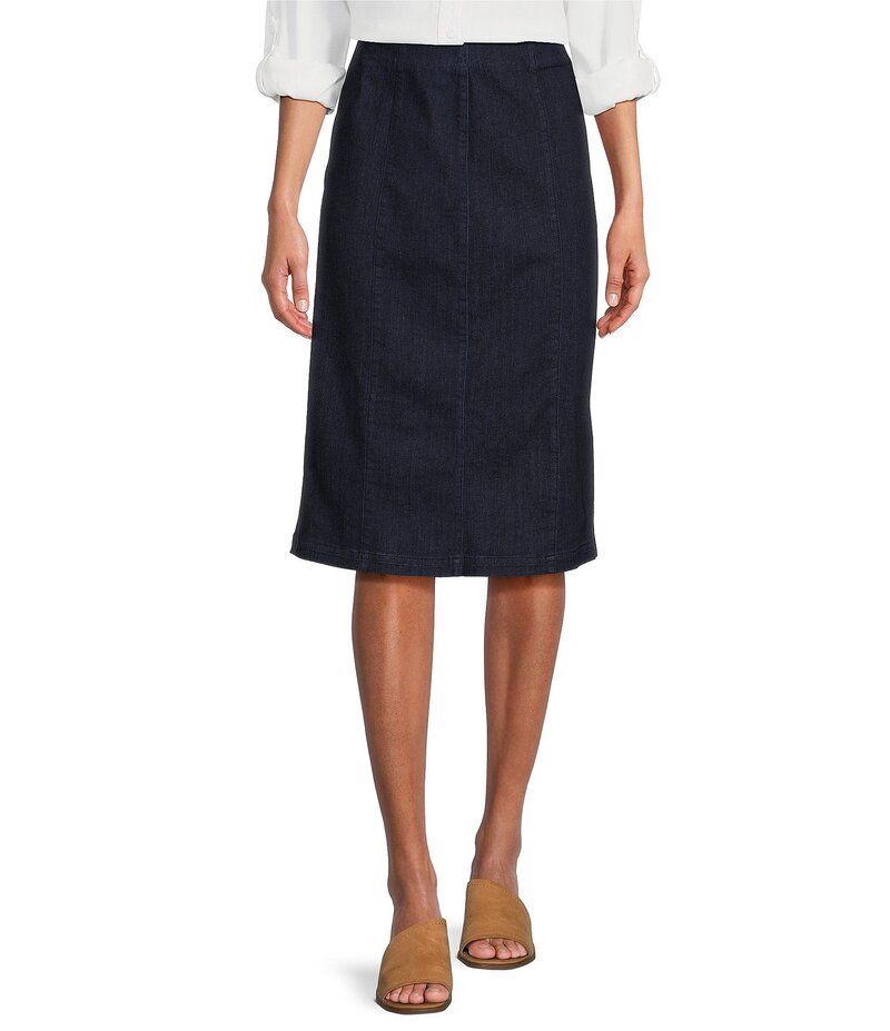 イントロ レディース ボトムス スカート デニム Intro Nia Denim Tummy Control Waist PullOn Pencil Skirt Dark Wash デニム