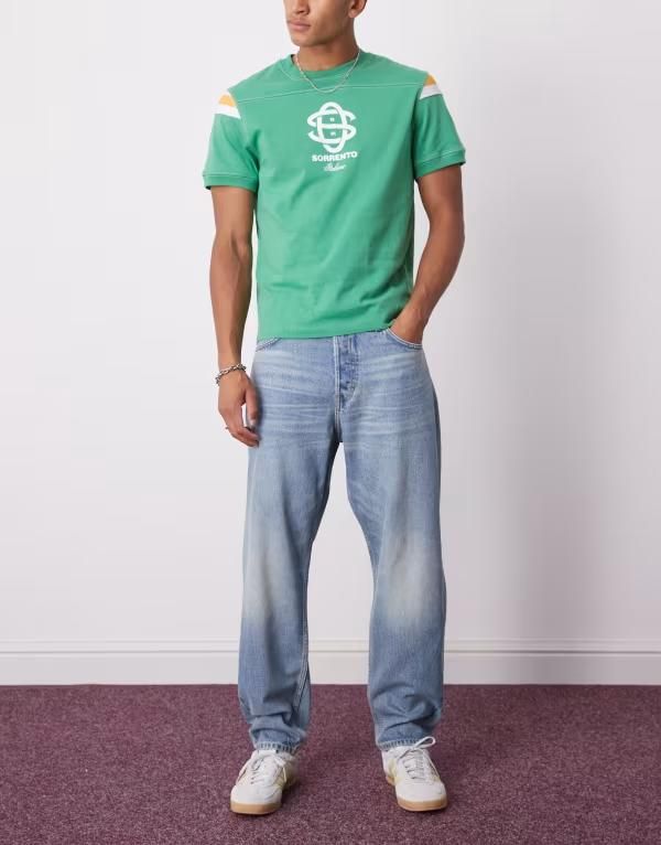 ウィークデイ メンズ ボトムス デニムパンツ リラックスフィット ジーンズ Weekday Ray relaxed fit tapered jeans Seventeen Blue ブルー