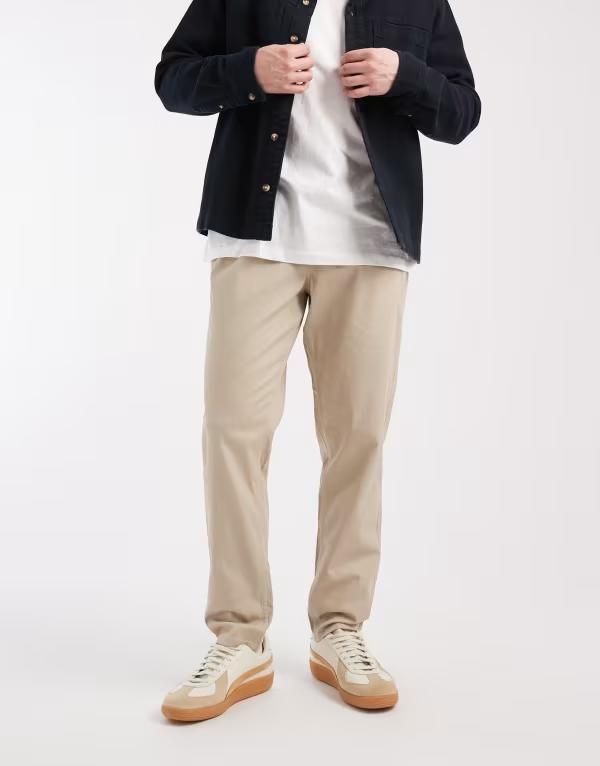 ジャック アンド ジョーンズ メンズ ボトムス カジュアルパンツ ドローコードウエスト Jack Jones drawstring waist chinostring ベージュ