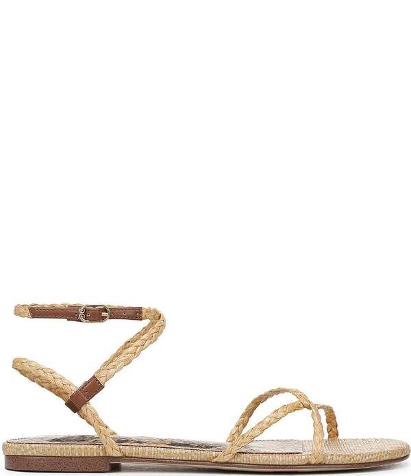 サムエデルマン レディース シューズ サンダル Sam Edelman Ellina Braided Raffia Strappy Flat Sandals Natural