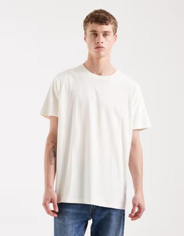 ブレーブソウル メンズ トップス Tシャツ クルーネック Brave Soul oversized crew neck tshirt in ecru エクリュ