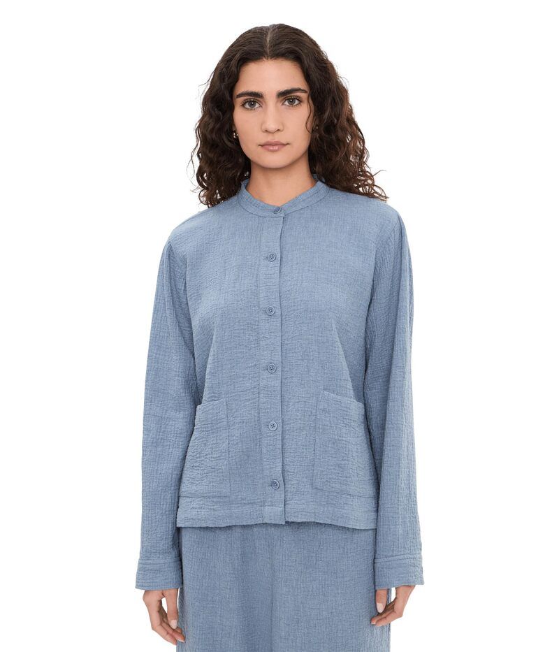 エイリーンフィッシャー レディース アウター コート コットン ジャケット Eileen Fisher Organicotton Doubleweave Mandarin Collar Jacket 18,735円