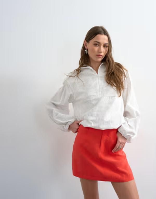 トップショップ レディース ボトムスカート ミニ Topshop super soft cupro mini skirt RED レッド