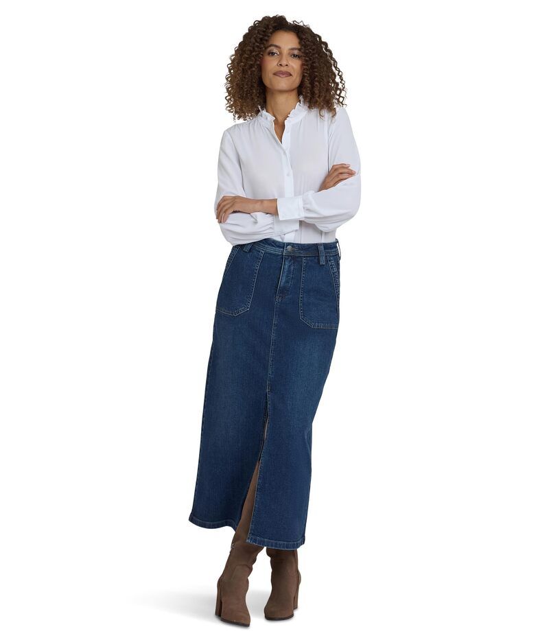 エヌワイディージェイ レディース ボトムス スカート NYDJ Highrise Long Skirt Louvre Sapphire サファイア