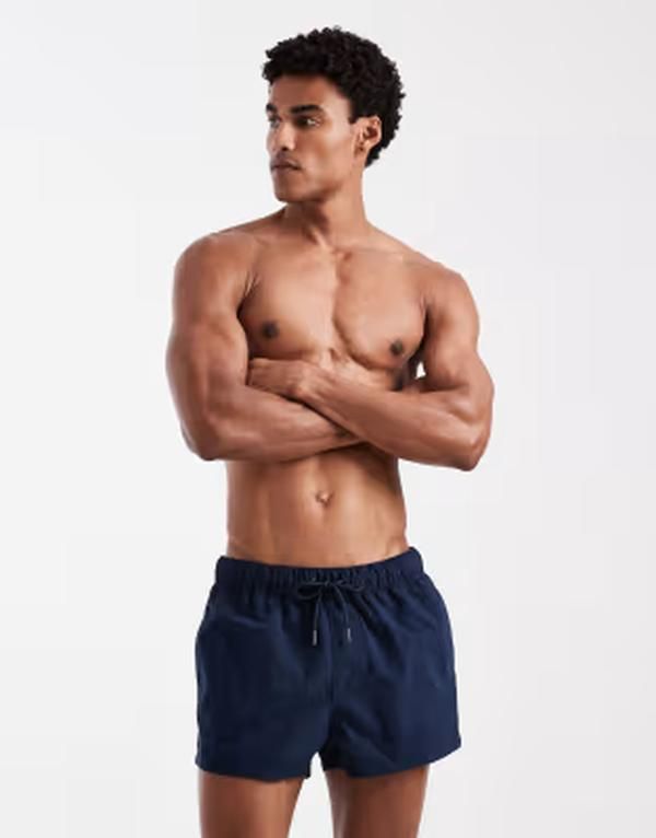 エイソス メンズ 水着 ハーフパンツ・ショーツ ショートパンツ ASOS DESIGN swim shorts in super short length NAVY ネイビー