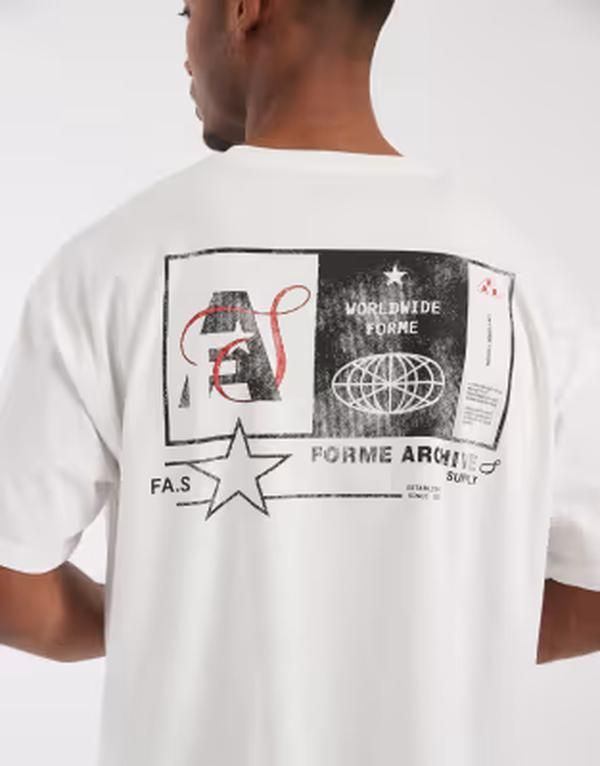 エイソス メンズ トップス Tシャツ グラフィック ASOS DESIGN oversized tshirt with text graphic WHITE ホワイト