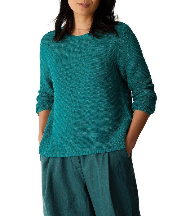 エイリーンフィッシャー レディース アウター ニット・セーター Eileen Fisher Textural Knit Round Neck Long Sleeve Pullover Sweater 31,720円