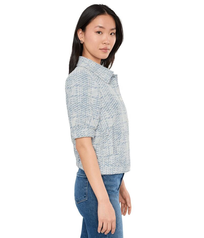 リヴァプール ロサンゼルス レディース アウター コート ジャケット Liverpoolos Angeleshort Puff Sleeve Jacket Cream Blue Plaid クリーム