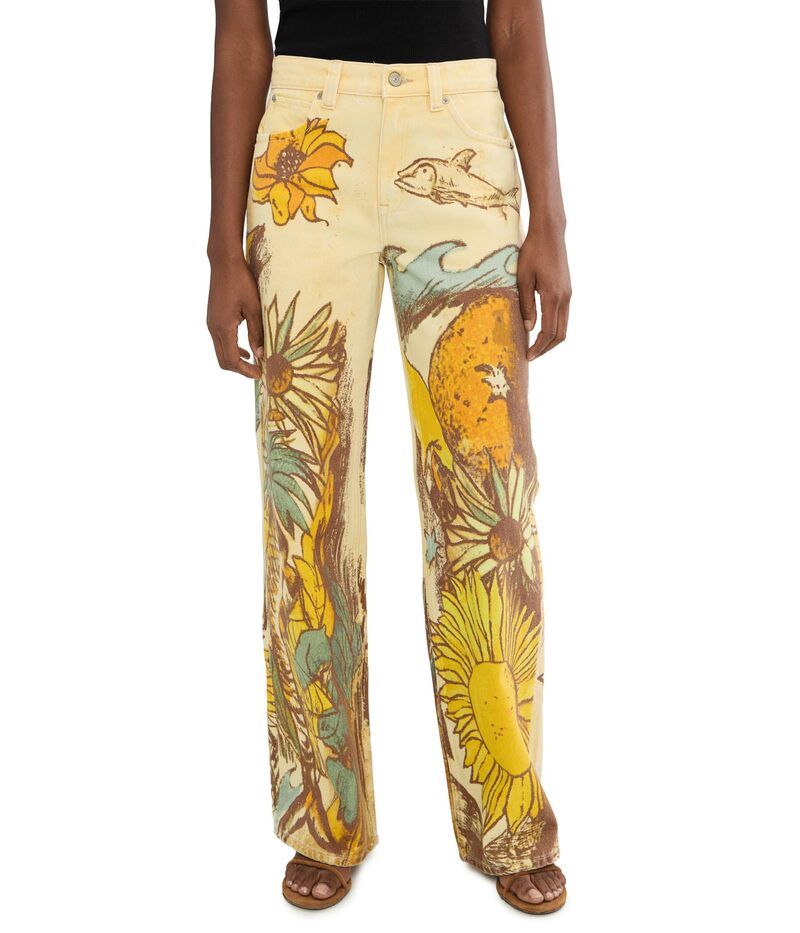 フリーピープル レディース ボトムス カジュアルパンツ プリント Free People Tinsley Printed Beach Scene