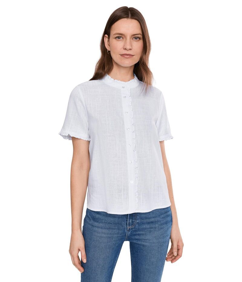 ヴィンスカムート レディース トップス シャツ ボタンダウン Vince Camuto Short Sleeve Buttondown With Ultra White ホワイト 14,896円