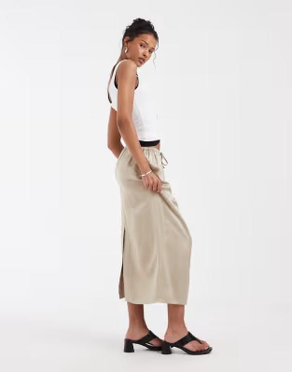 アンドアザーストーリーズ レディース ボトムスカート リネン マキシ Other Stories linen blend maxi skirt BEIGE ベージュ