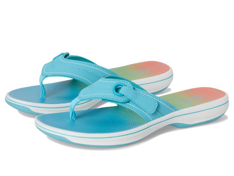 クラークス レディース シューズ サンダル Clarks Breeze Reyna Turquoise Ombre Synthetic ターコイズ