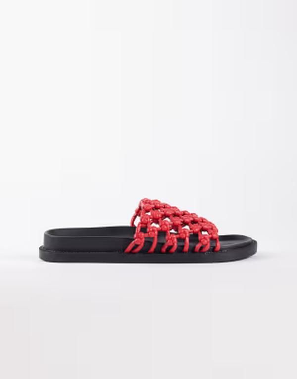 セクウェル レディース シューズ サンダル SEQWL woven flat sandals Red レッド