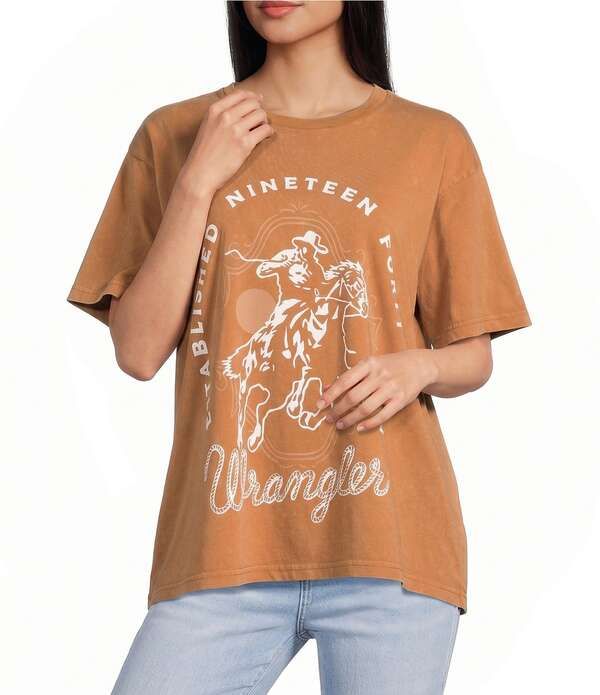ラングラー レディース トップス シャツ グラフィック WranglerRetroR Cowboy Graphic Short Sleeve TShirt Argan Oil