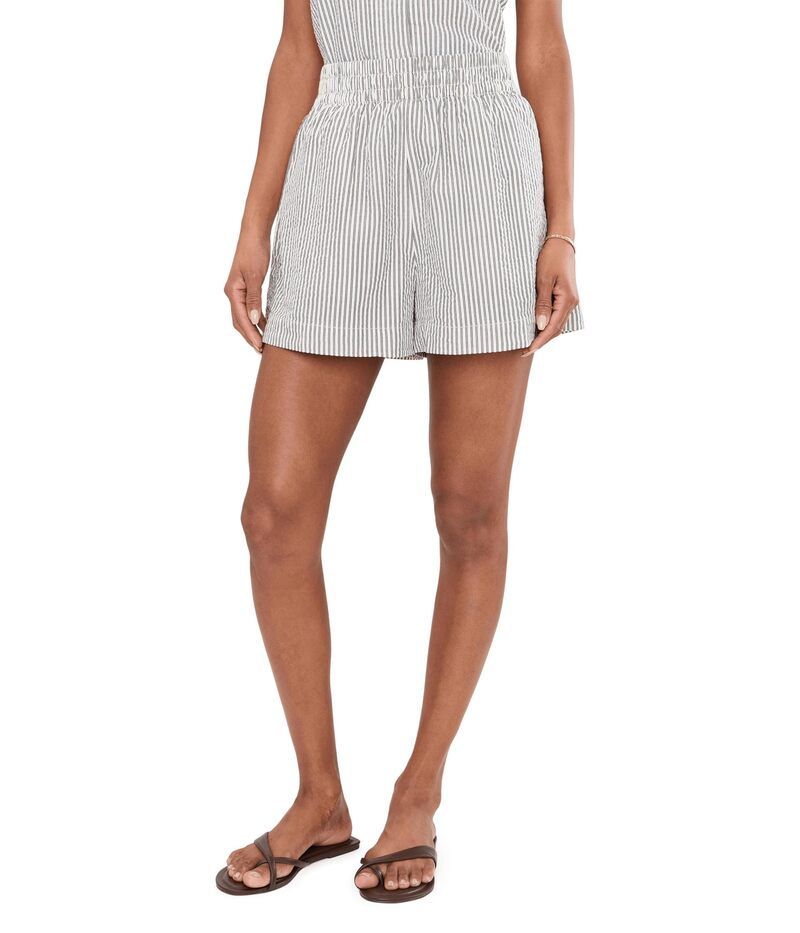 メイドウェル レディース ボトムス ハーフパンツ・ショーツ Madewell E Waist PullOn Seersucker Black VintageI ブラック
