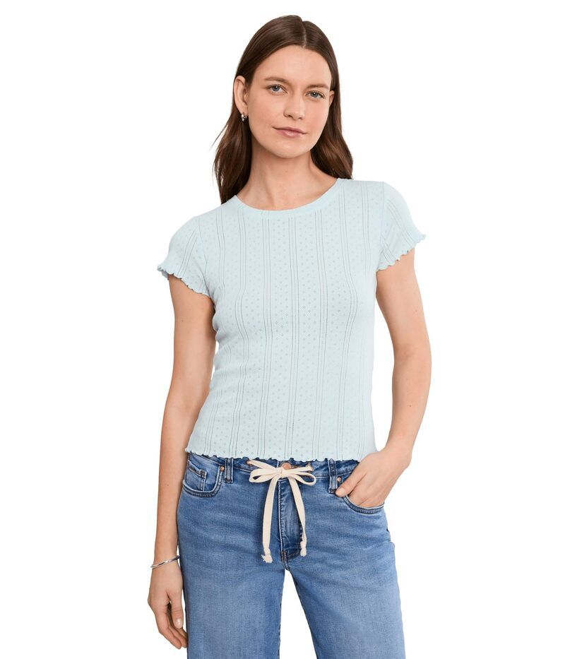 ニックプラスゾーイ レディース トップス シャツ NICZOE Pointelle Rib Georgia Tee Crystal
