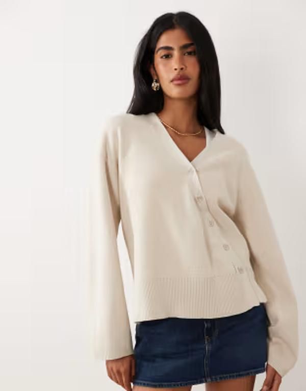 ジーナトリコ レディース アウター カーディガン アシンメトリー Gina Tricot asymmetricardigan Beige ベージュ