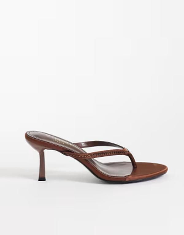 シミー ワイドフィット レディース シューズ サンダル サテン ヒール Simmi Wide Fit Simmi London Iris Wide Fit embellished heeled toe