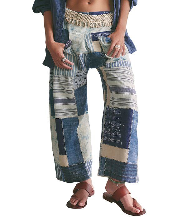 フリーピープル レディース ボトムス デニムパンツ ジーンズ Free People Symphony Patched High Rise WideLeg Denim Jeans Rhythms デニ 55,080円
