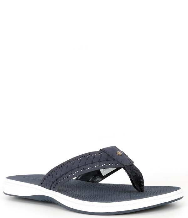 スペリー レディース シューズ サンダル Sperry Womenseafish 3 Perforated Nubuck Flip Flops Navy ネイビー