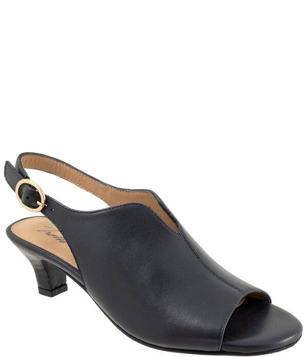 トロッターズ レディース シューズ サンダル レザー Trotters Norma Leather Slingback Sandals Navy ネイビー