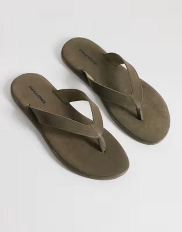 ジャック アンド ジョーンズ メンズ シューズ サンダル スエード Jack Jonesuede flip flops Olive night オリーブ