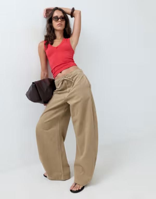 エイソス レディース ボトムス デニムパンツ ASOS DESIGN pull on pants in washed caramel 14,896円
