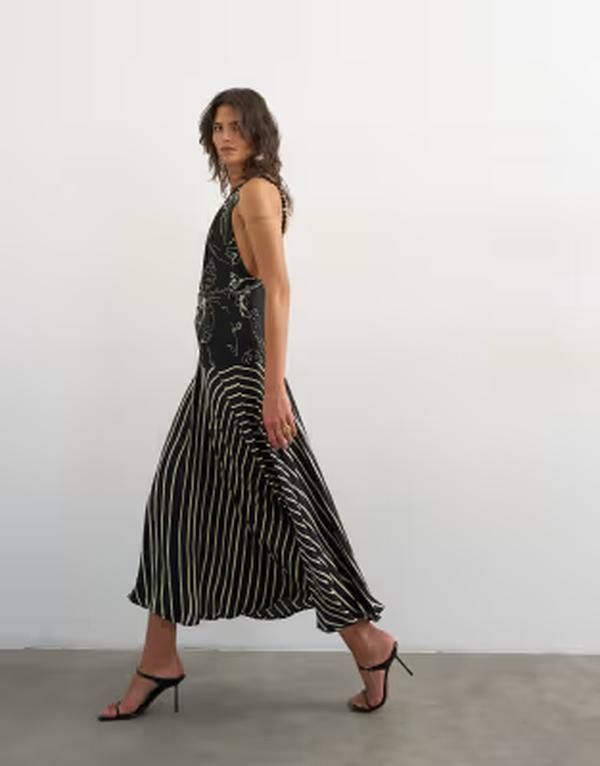 トップショップ レディース トップス ワンピース フラワー柄 プリント コントラスト マキシ フラワー Topshop contrast print beaded strap maxi dresske