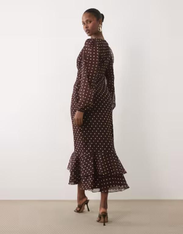 レース アンド ビーズ レディース トップス ワンピース フリル裾 Vネック バルーンスリーブ ドット フリル Lace Beads vneck balloon sleeve ruffle hemid 30,420円