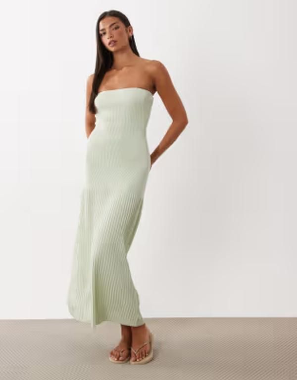 フォースレックレス レディース トップス ワンピース プリーツ ストラップレス ニット 4th Reckless knit strapless dropped waist pleated hemida 20,866円