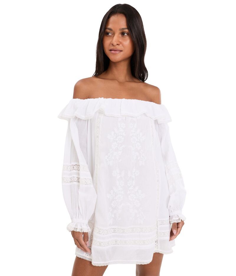 ウミーユアムーム レディース トップス ワンピース ミニ Show Me Your Mumu Meadow Mini Dress Cream Voile Tri クリーム