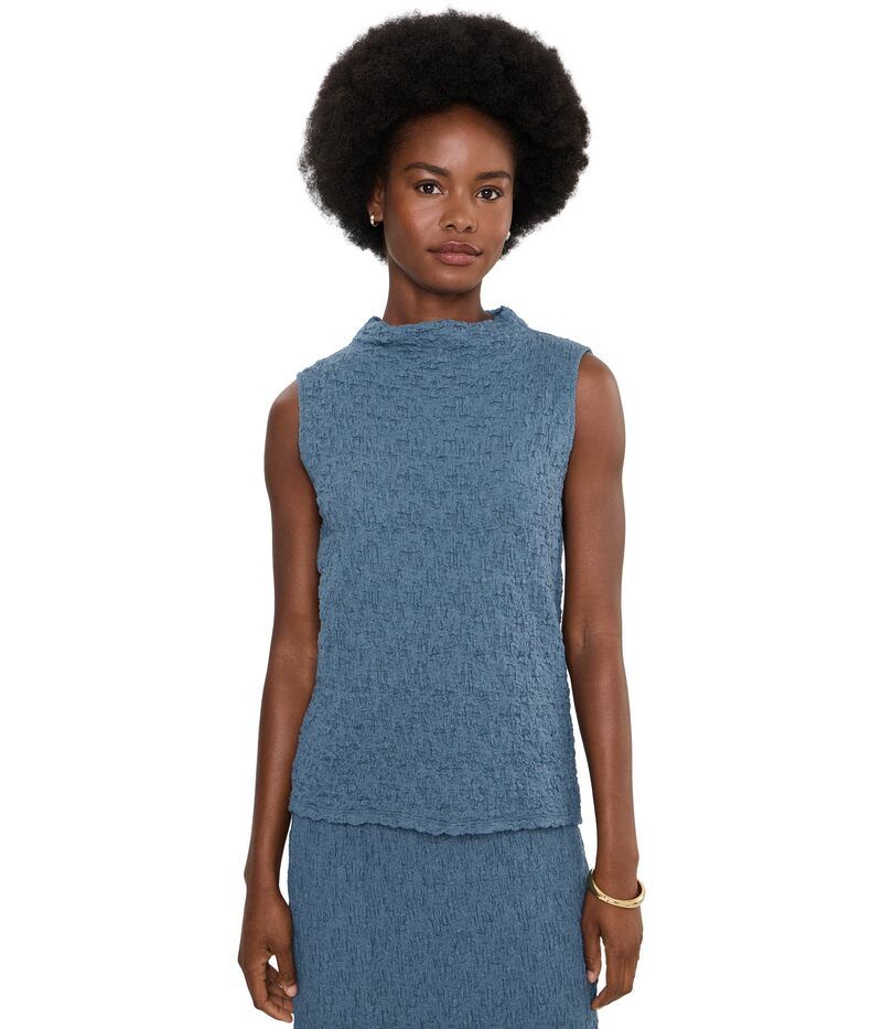 エイリーンフィッシャー レディース トップス シャツ スタンドネック Eileen Fisher Bubble Jacquard Funnel Neck Slim Tank Cold Spring 29,054円