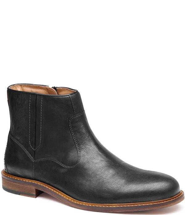 ジョンストンアンドマーフィー メンズ シューズ ブーツ・レインブーツ レザー Johnston Murphy Mens Ripley Leather Zip Boots Black ブラック