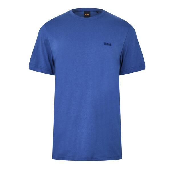 ボス メンズ トップス Tシャツ コットン ロゴ Mens BOSS ORANGE Tales TShirt with Logo Patch Premium Cotton Blue 494 ブルー