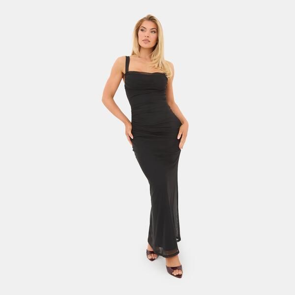 アイソウイットファースト レディース トップス ワンピース メッシュ マキシ I Saw It First Mesh Maxi Dress Black ブラック