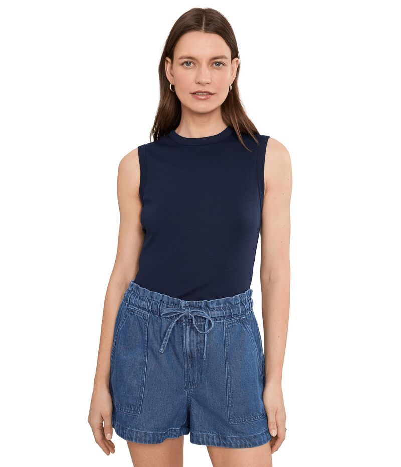 メイドウェル レディース トップス シャツ リブ Madewell Ribbed Shell Tank Midnight Navy ネイビー