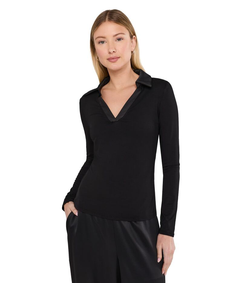 セセ レディース トップス シャツ ニット Cece Woven Collar Long Sleeve Knitop Rich Black ブラック