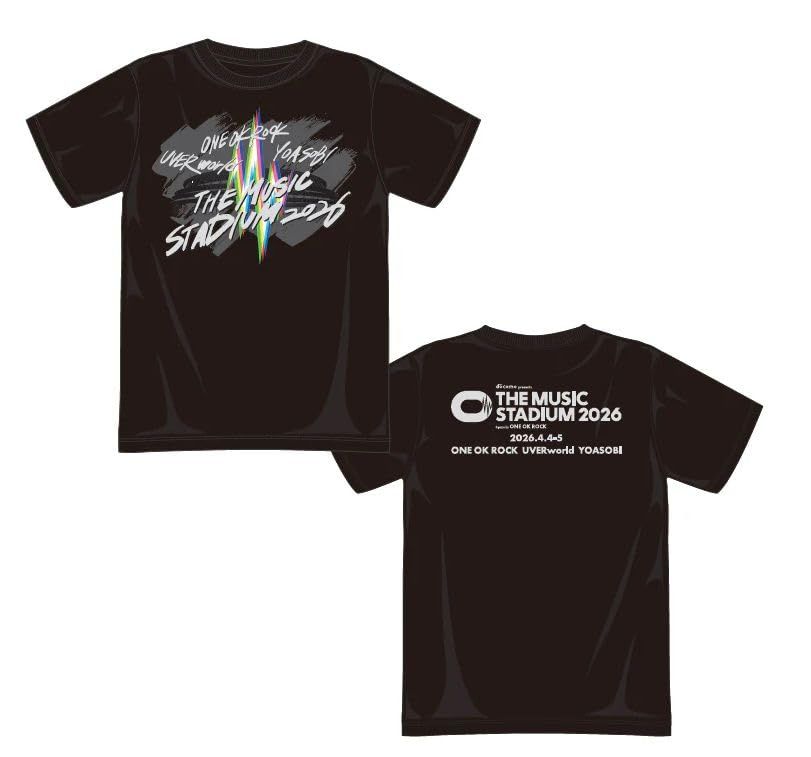 ワンオクロック ワンオク UVERworld ウーバーワールド YOASOBI ヨアソビ THE MUSIC STADIUM 2026 グッズ Tシャツ 黒 XL 10,478円