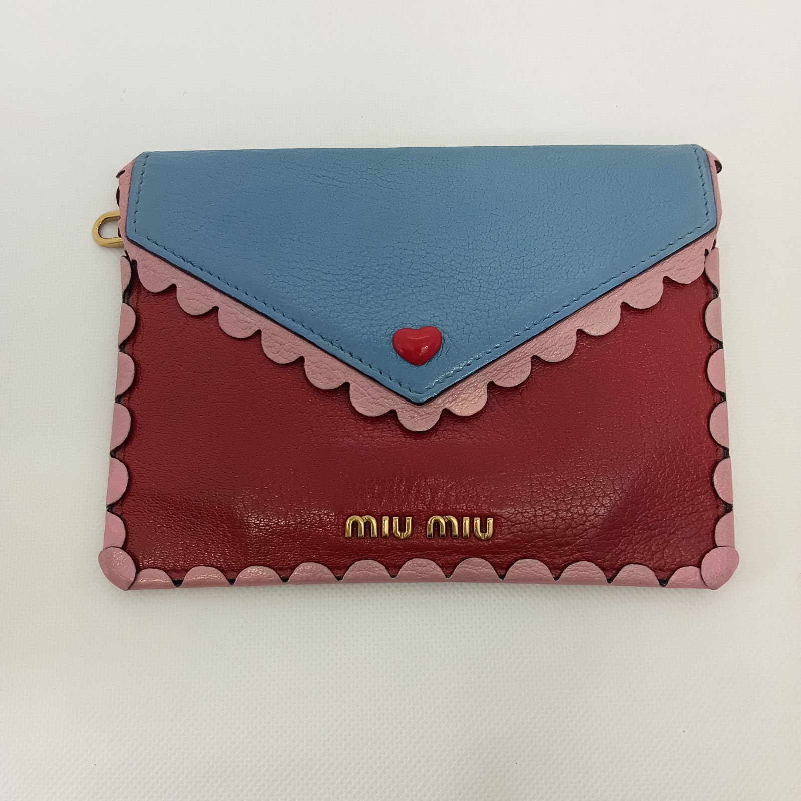 miumiu 미우미우 마드라스 하트 파우치 레터 클러치 백