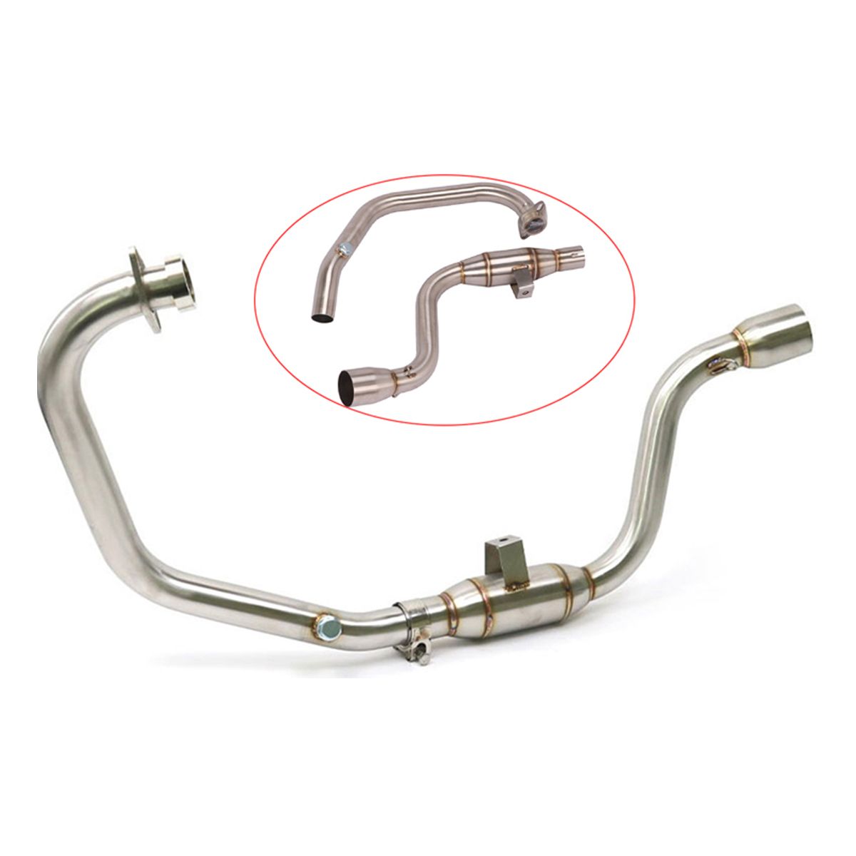 スズキ ジクサー155 用 ステンレス製フロントエキゾーストパイプ 51mm汎用