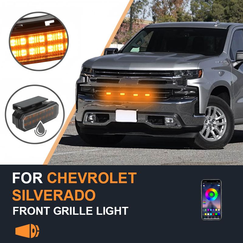 シボレー シルバラード用 LED フロントグリルライト 12V アンバーライト 4個セット