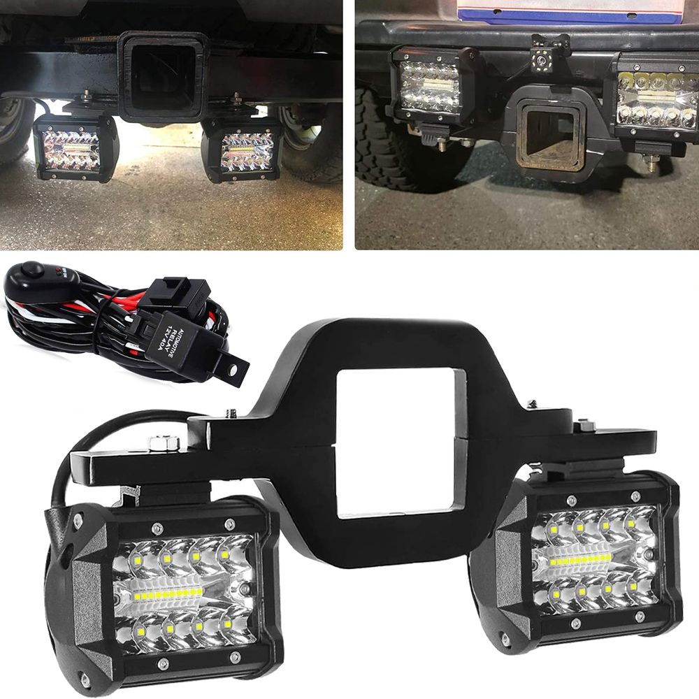 ユニバーサルカートウヒッチフックマウントブラケット 4インチ60W LED作業灯ホルダー