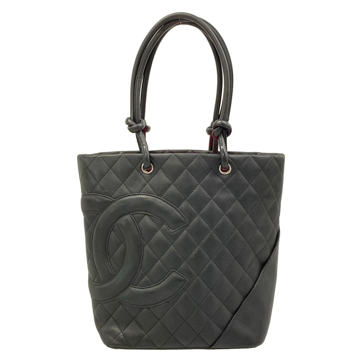 CHANEL(シャネル) トートバッグ カンボンラインミディアムトート A25167 黒 ラムスキン 116,600円