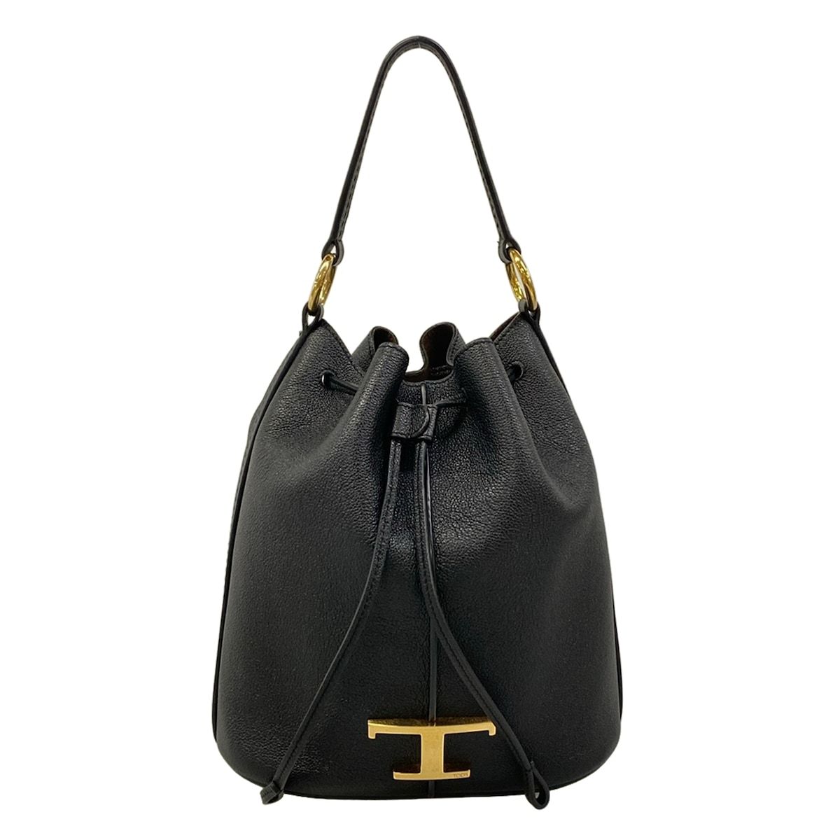 TOD'S(トッズ) ハンドバッグ Tタイムレス バケットバッグ 黒 巾着型 レザー