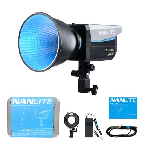 NANLITE FC-120C 撮影用ライト 出力145W 色温度2700-7500K(G/M±150) フルカラーライト RGBW CRI95 USB-PD対応 定常光 アプリ操作 FMマウント LEDスタジオライト スポットライト ライブ 5812774c