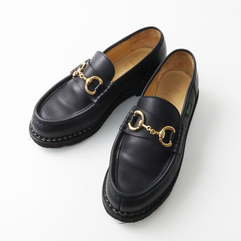 美品 パラブーツ paraboot オルセー ORSAYTI ゴールドビット ローファー 24cm ブラック/服飾 くつ シューズ【2400015107264】