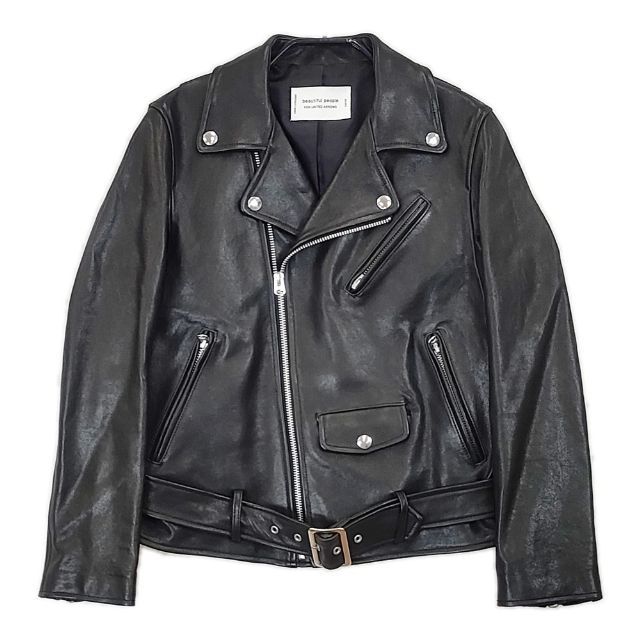 UNITED ARROWS/beautiful people 別注 サイズ150 ラムレザー 羊革 ライダースジャケット ブラック レディース ユナイテッドアローズ/ビューティフルピープル【中古】6-0725M∞